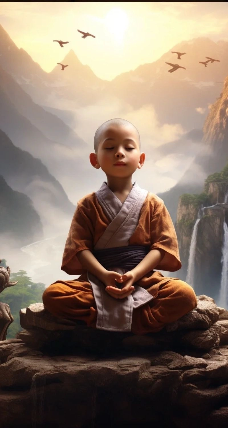 background hình chú tiểu dễ thương