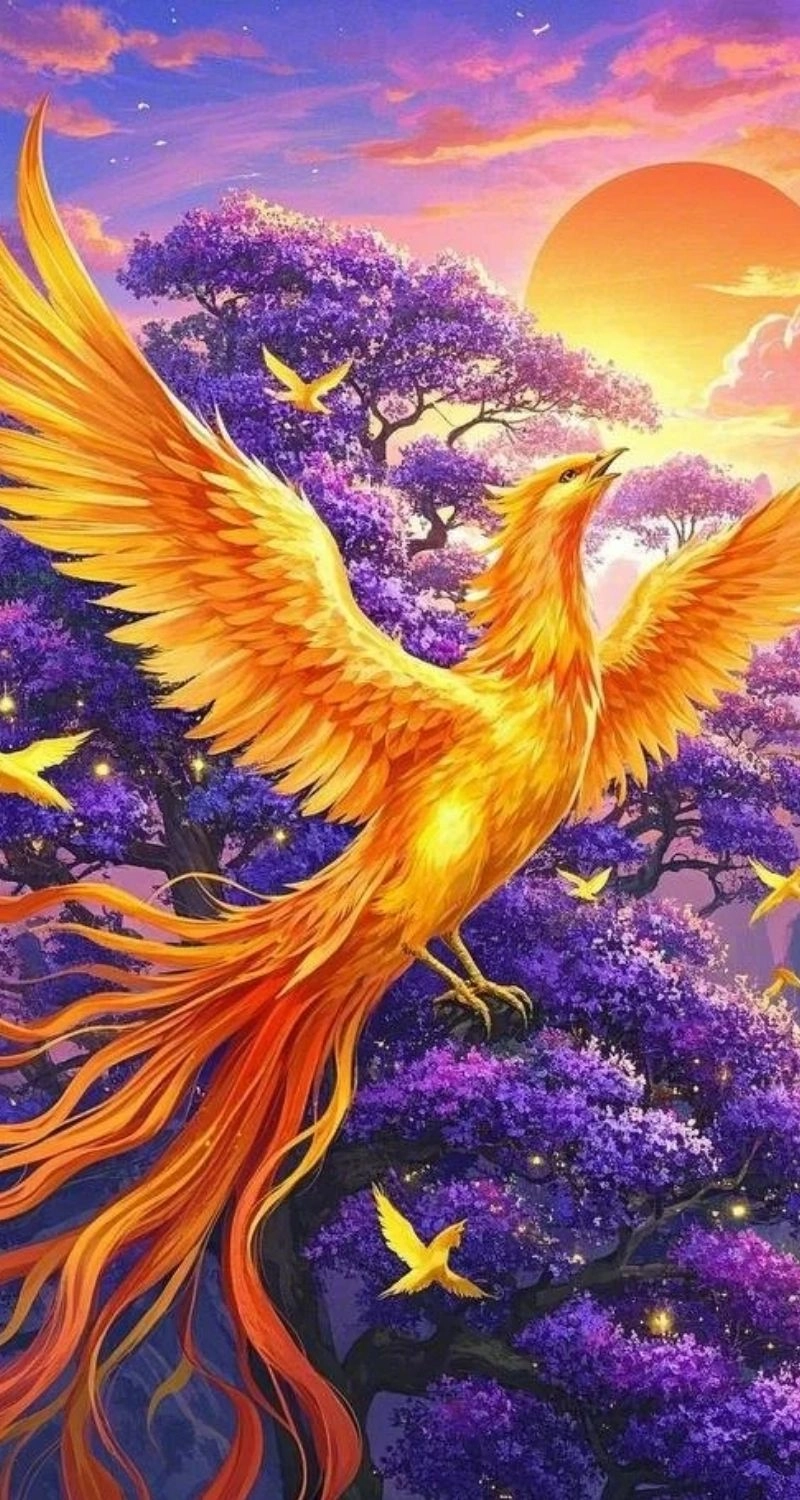 ảnh nền điện thoại phượng hoàng huyền ảo