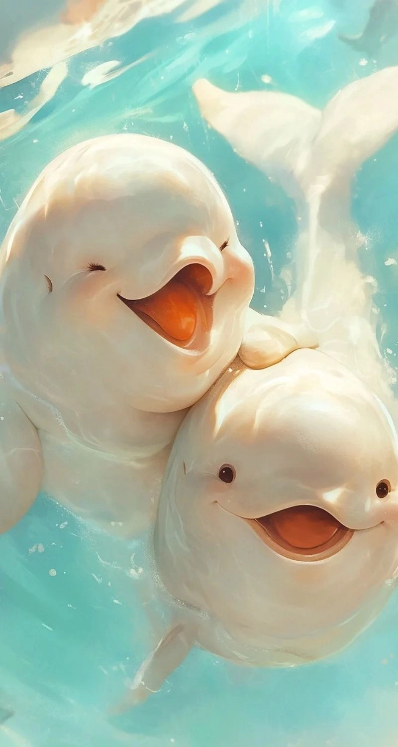 Hình nền cá heo đáng yêu