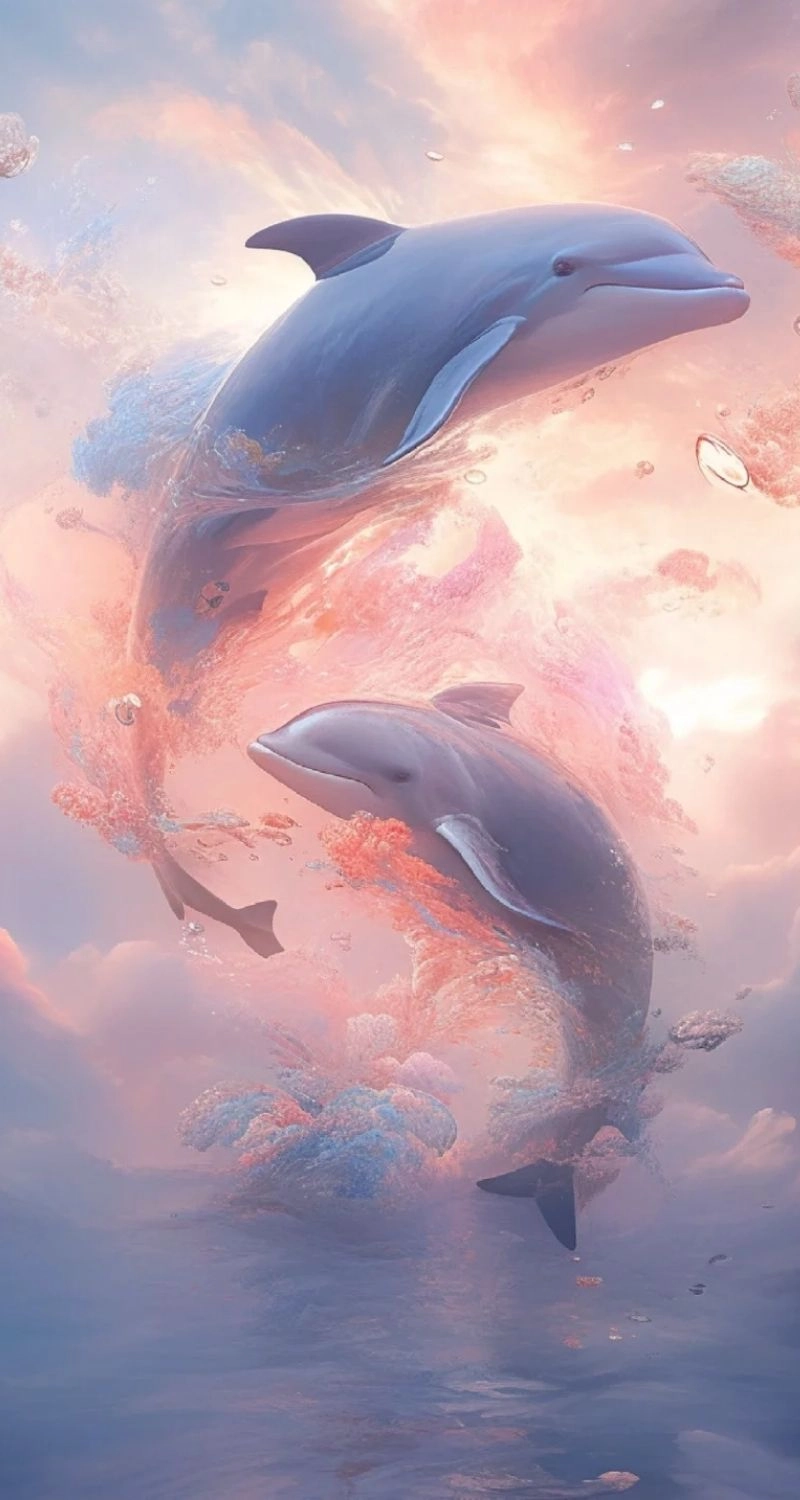 Hình nền cá heo năng động