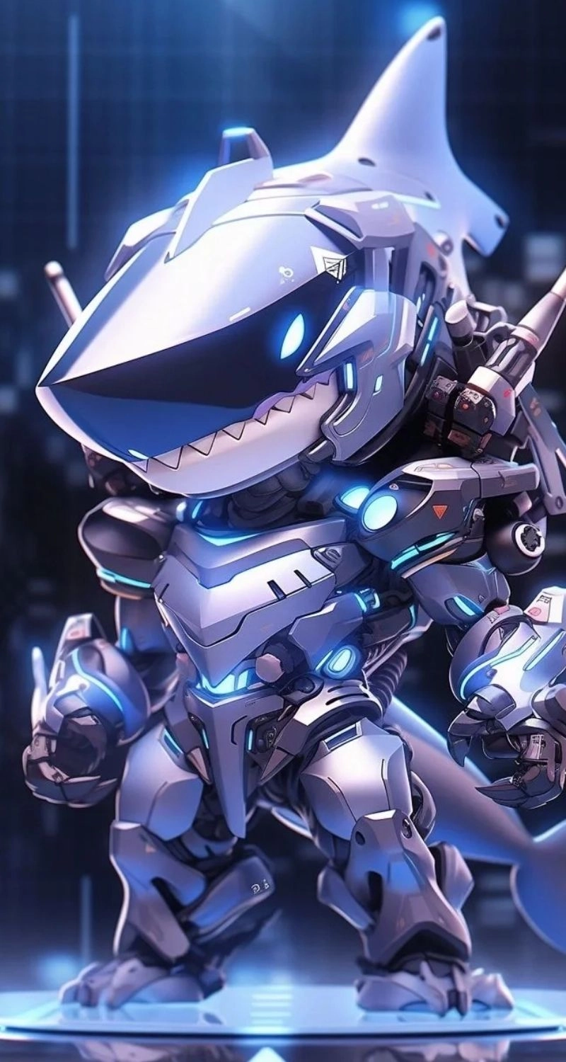 Hình nền shark 3D cute độc lạ
