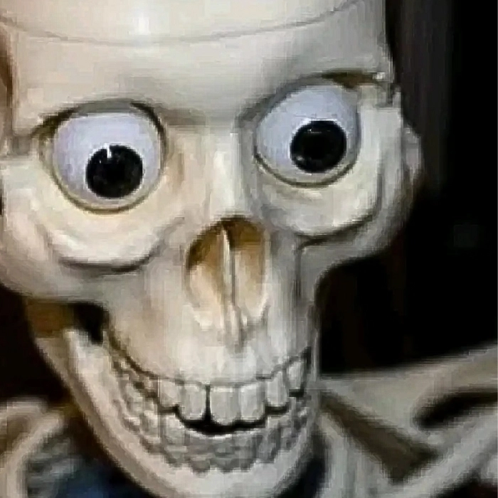meme skeleton trợn mắt