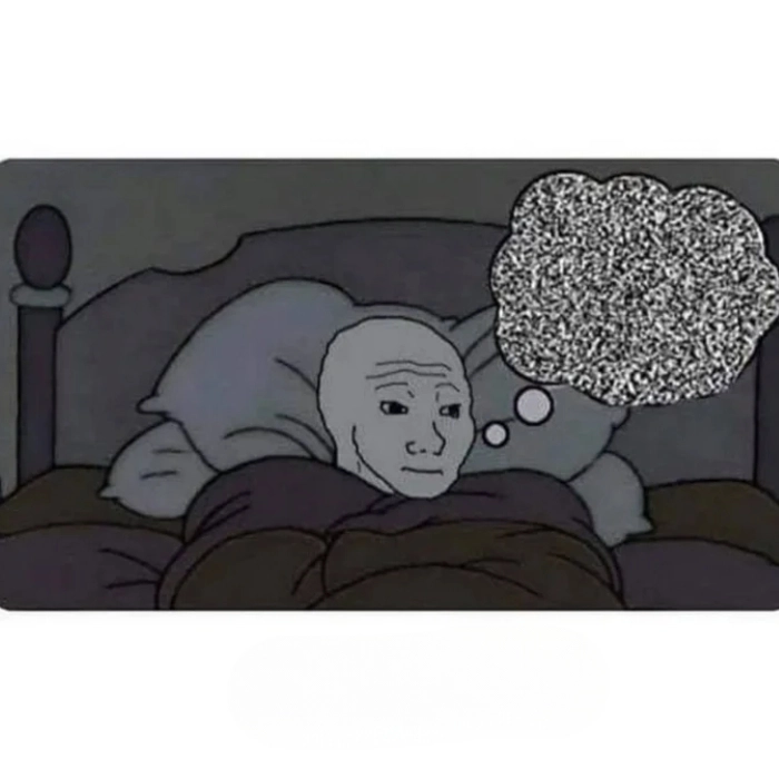 meme suy nghĩ nhiều ảnh chế