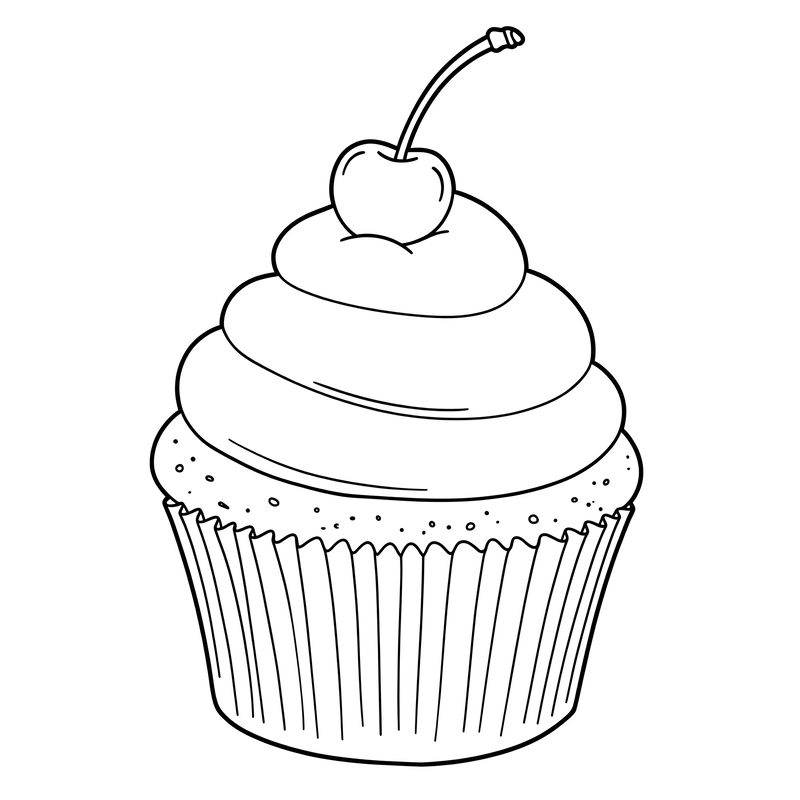 tranh tô màu bánh cupcake cute dễ thương