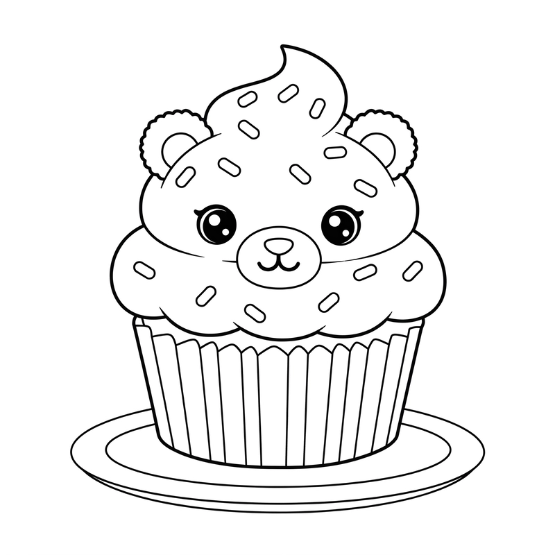Tranh vẽ cupcake tô màu cho trẻ em