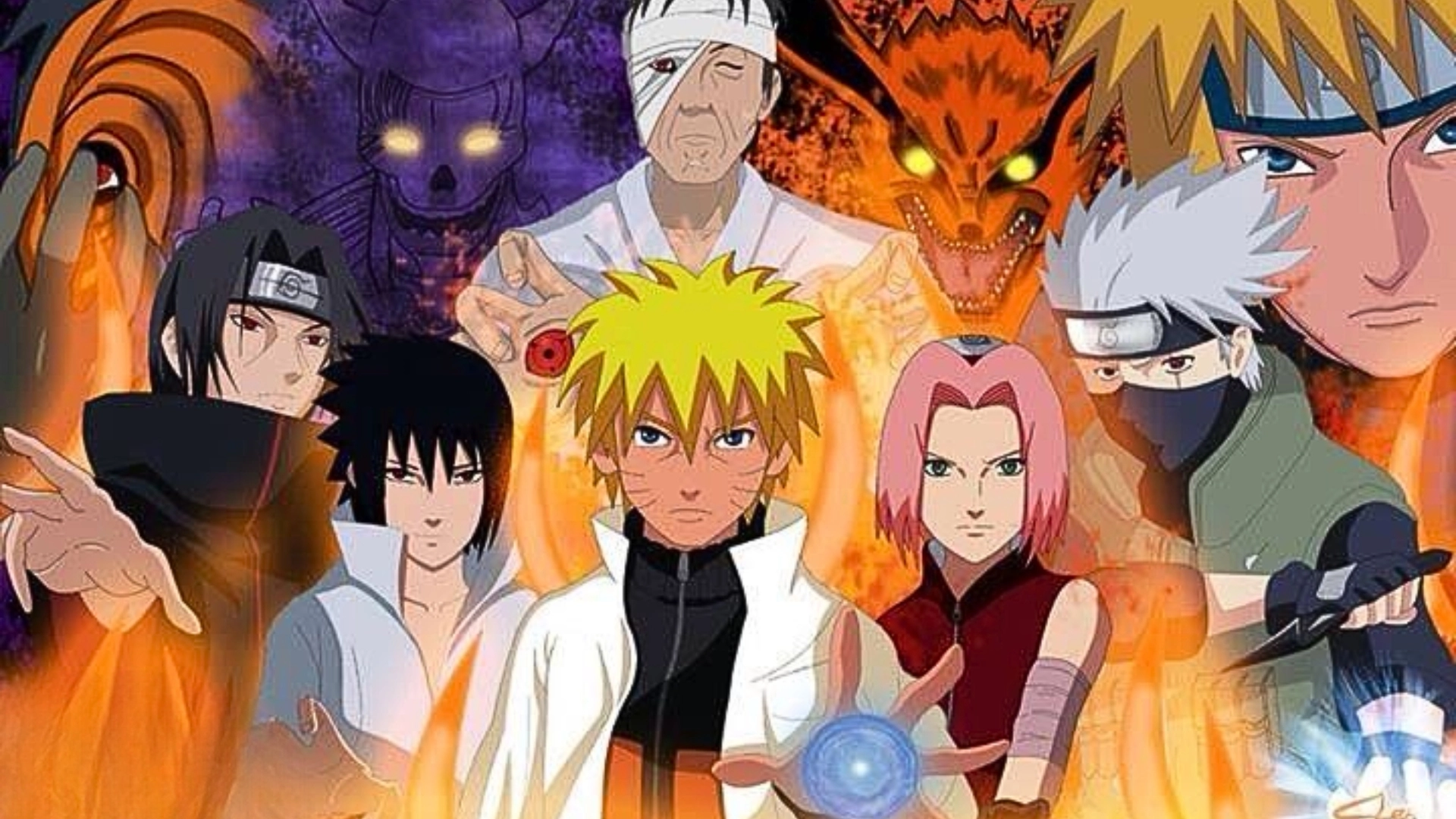 Hình nền Naruto Cửu Vĩ 3D ấn tượng