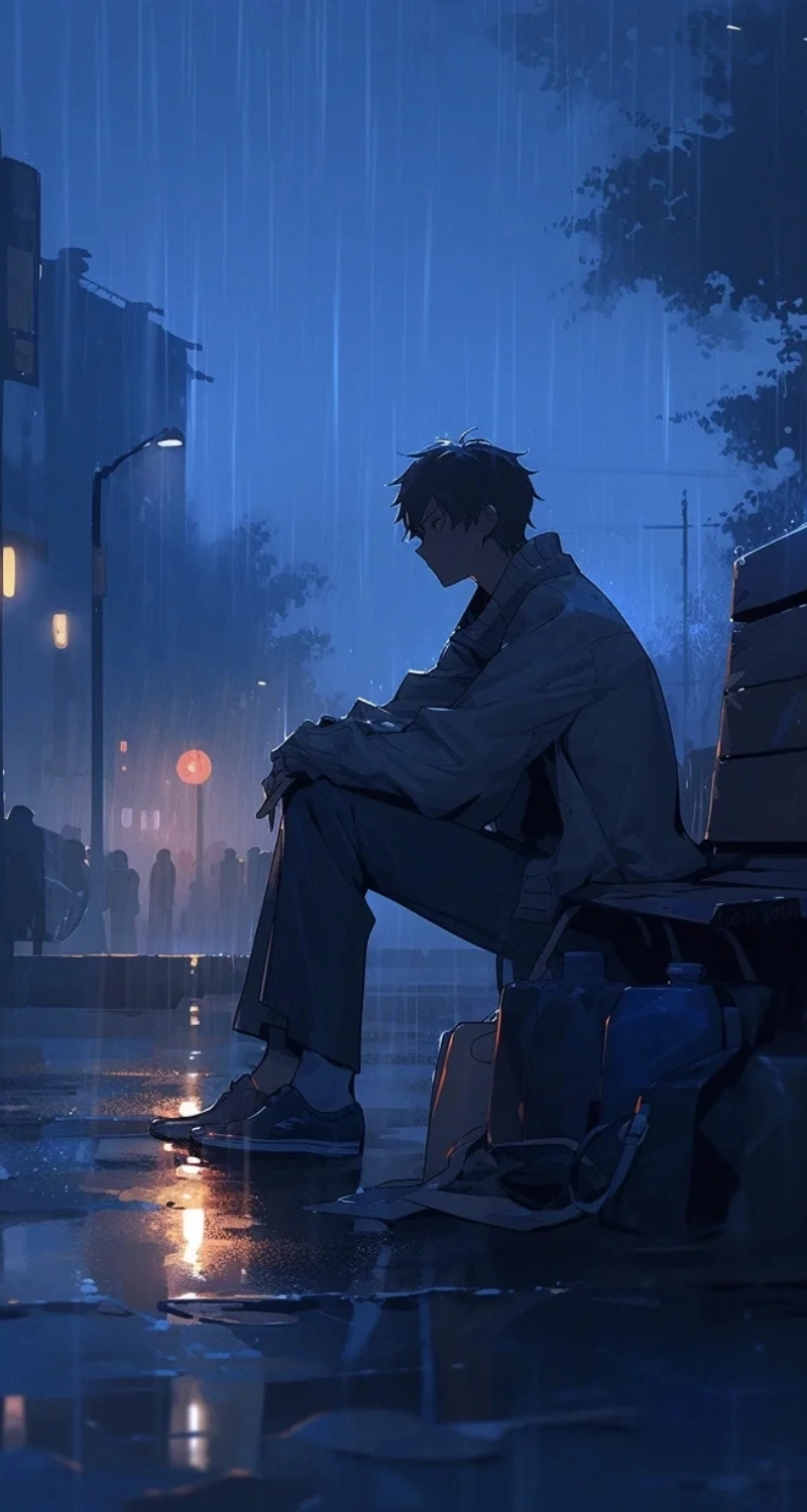 Hình nền anime nam buồn rất chất