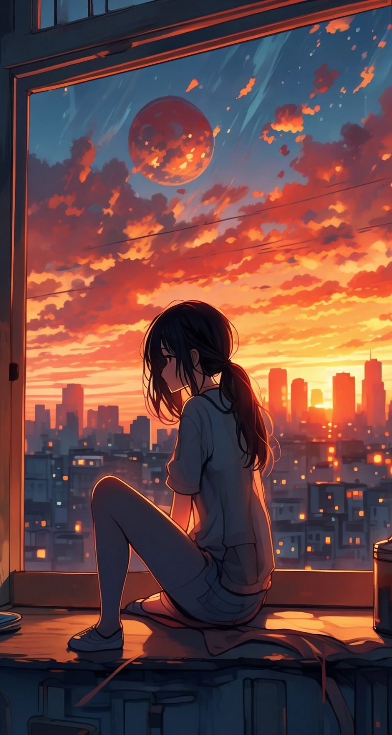 Hình nền điện thoại anime buồn nhẹ nhàng