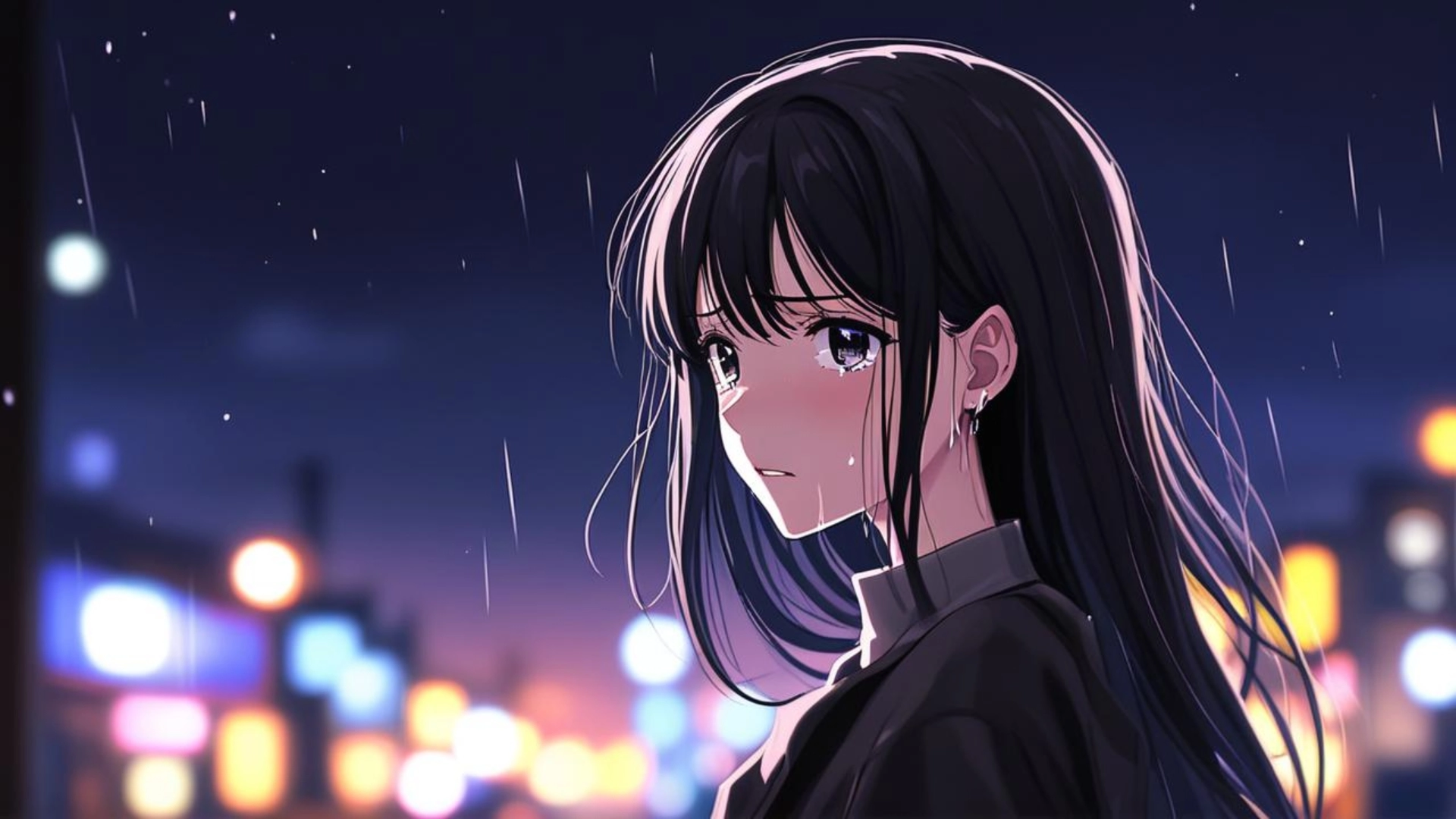 hình nền máy tính anime buồn