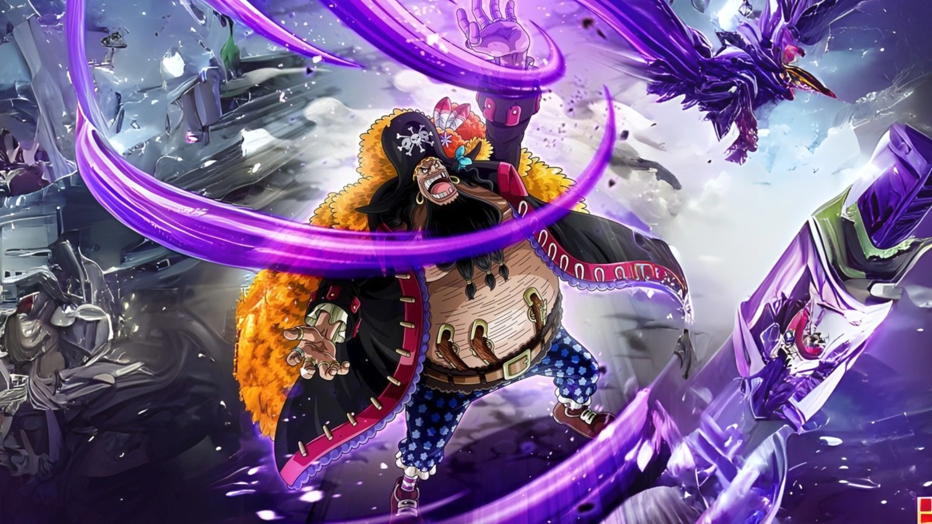 hình nền râu đen one piece 3d